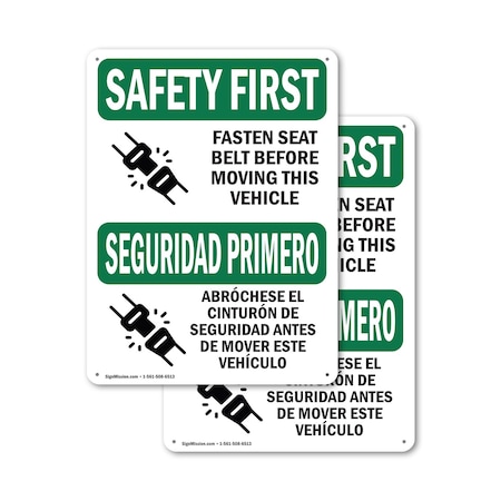 Signmission Safety Culture Sign, 12 in Width, Aluminum, Rectangle, Bilingual OS-2PACK-SF-A-1218-L-10794